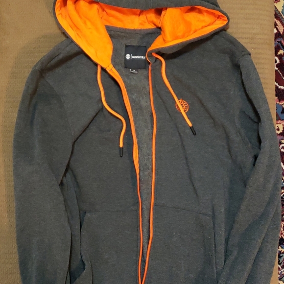 Akademiks orange zip up hoodie sweater - Picture 2 of 3